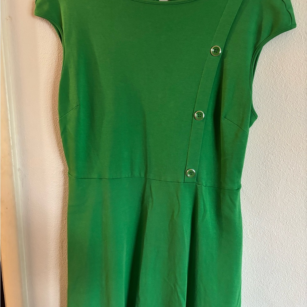 New York & Company Kelly Green XL A-Line Dress With Pockets